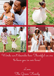 5x7 Greeting Card, Glossy, Blank Envelope with Classic Red Collage design