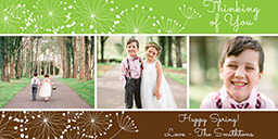 4x8 Greeting Card, Glossy, Blank Envelope with Dandelion Fields Green design