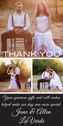 4x8 Greeting Card, Glossy, Blank Envelope with Modern Thank You design