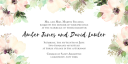 4x8 Greeting Card, Glossy, Blank Envelope with Blooming Elegance design