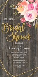 4x8 Greeting Card, Glossy, Blank Envelope with Blushing Peony design