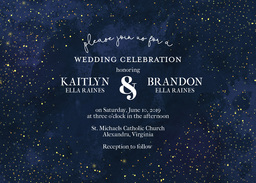 5x7 Greeting Card, Glossy, Blank Envelope with Evening Sky design