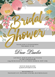 5x7 Greeting Card, Glossy, Blank Envelope with Golden Blossoms design