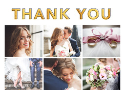 5x7 Greeting Card, Glossy, Blank Envelope with Bold Thank You design