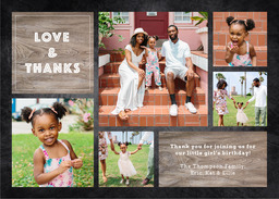 5x7 Greeting Card, Glossy, Blank Envelope with Chalkboard Love & Thanks design