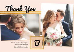 5x7 Greeting Card, Glossy, Blank Envelope with Elegant Cursive Thank You design