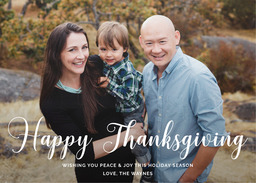 5x7 Greeting Card, Glossy, Blank Envelope with Happy Thanksgiving design