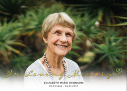 5x7 Greeting Card, Glossy, Blank Envelope with In Loving Memory design