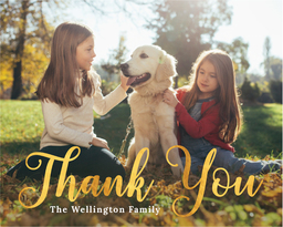 Note Cards with Scripty Thank You design