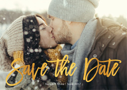 5x7 Greeting Card, Glossy, Blank Envelope with Written Save the Date design