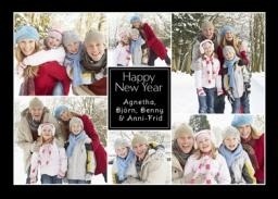 5x7 Greeting Card, Glossy, Blank Envelope with New Year Collage design