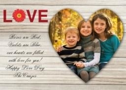 5x7 Greeting Card, Matte, Blank Envelope with Whitewashed Rustic Love design