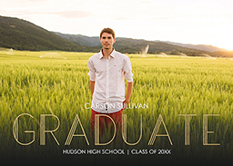 5x7 Greeting Card, Matte, Blank Envelope with Gatsby Grad design