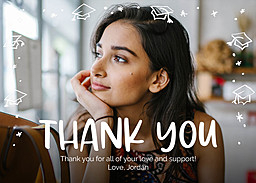 5x7 Greeting Card, Glossy, Blank Envelope with Tossed Caps design