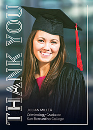 5x7 Greeting Card, Glossy, Blank Envelope with Bold Vertical Thank You design