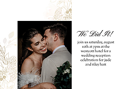 5x7 Greeting Card, Glossy, Blank Envelope with Fantasia Reception Invite design