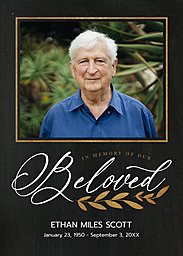 5x7 Greeting Card, Glossy, Blank Envelope with Beloved design