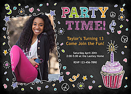 5x7 Greeting Card, Glossy, Blank Envelope with Chalkboard Fun design