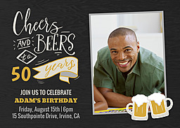 5x7 Greeting Card, Glossy, Blank Envelope with Cheers and Beers design