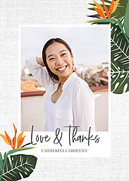 5x7 Greeting Card, Glossy, Blank Envelope with Floral Thanks design