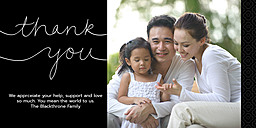 4x8 Greeting Card, Glossy, Blank Envelope with Flowing Gratitude design