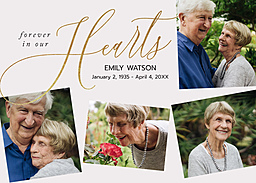 5x7 Greeting Card, Glossy, Blank Envelope with Forever in our Hearts design