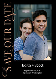 5x7 Greeting Card, Glossy, Blank Envelope with Glorious Date design