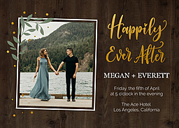 5x7 Greeting Card, Glossy, Blank Envelope with Happier Ever After design