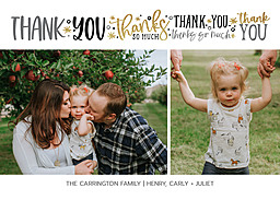 5x7 Greeting Card, Glossy, Blank Envelope with Heartfelt Gratitude design