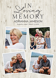 5x7 Greeting Card, Glossy, Blank Envelope with In Loving Memory Rustic design