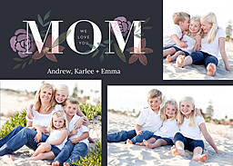 5x7 Cardstock, Blank Envelope with Muted Floral Mom design