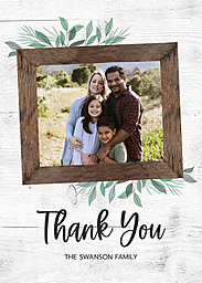 5x7 Greeting Card, Glossy, Blank Envelope with Rustically Framed design