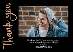 5x7 Greeting Card, Glossy, Blank Envelope with Shimmering Gratitude design