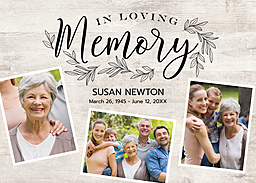 5x7 Greeting Card, Glossy, Blank Envelope with Treasured Memory design