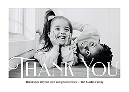 5x7 Greeting Card, Glossy, Blank Envelope with Thanks To You design