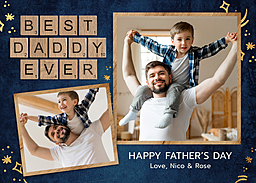 5x7 Greeting Card, Glossy, Blank Envelope with Best Daddy Ever design