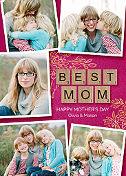 5x7 Cardstock, Blank Envelope with Best Mom Photocard design
