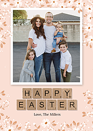 5x7 Greeting Card, Glossy, Blank Envelope with Blessed Easter design