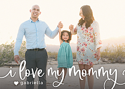 5x7 Cardstock, Blank Envelope with i love my mommy design