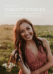 5x7 Greeting Card, Glossy, Blank Envelope with Modern Type Grad design