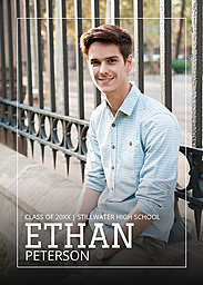 5x7 Greeting Card, Matte, Blank Envelope with Varsity Name Grad design