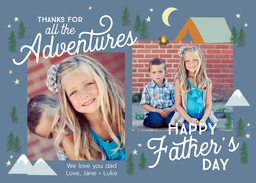 5x7 Greeting Card, Glossy, Blank Envelope with Adventurous Dad design