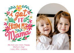 5x7 Cardstock, Blank Envelope with Got it from Mama design