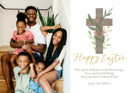 5x7 Greeting Card, Glossy, Blank Envelope with Rustic Cross design