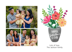 5x7 Greeting Card, Matte, Blank Envelope with Valentine Bouquet design