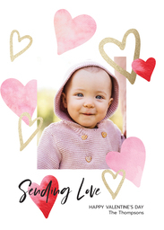 5x7 Greeting Card, Matte, Blank Envelope with Love You Send design