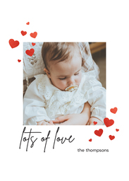 5x7 Greeting Card, Matte, Blank Envelope with Tiny Hearts design