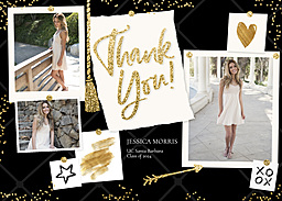 5x7 Greeting Card, Glossy, Blank Envelope with Grad Board 2024 Thank You design