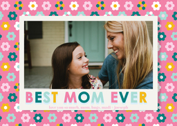 5x7 Cardstock, Blank Envelope with Packed Party Best Mom Ever design