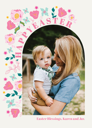 5x7 Greeting Card, Glossy, Blank Envelope with Packed Party Easter design